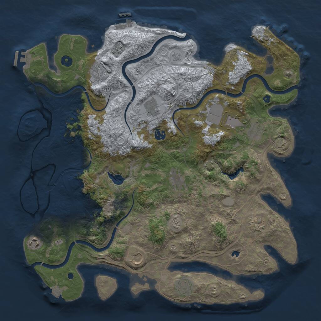 Rust Map: Procedural Map, Size: 4250, Seed: 38847384, 17 Monuments