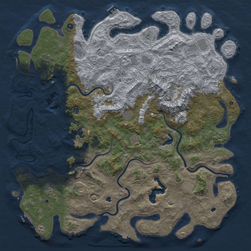 Rust Map: Procedural Map, Size: 6000, Seed: 95034039, 17 Monuments
