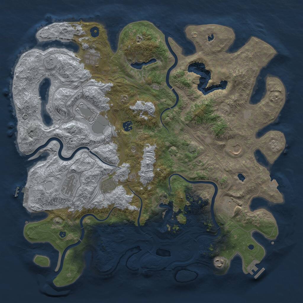 Rust Map: Procedural Map, Size: 4500, Seed: 490385530, 15 Monuments
