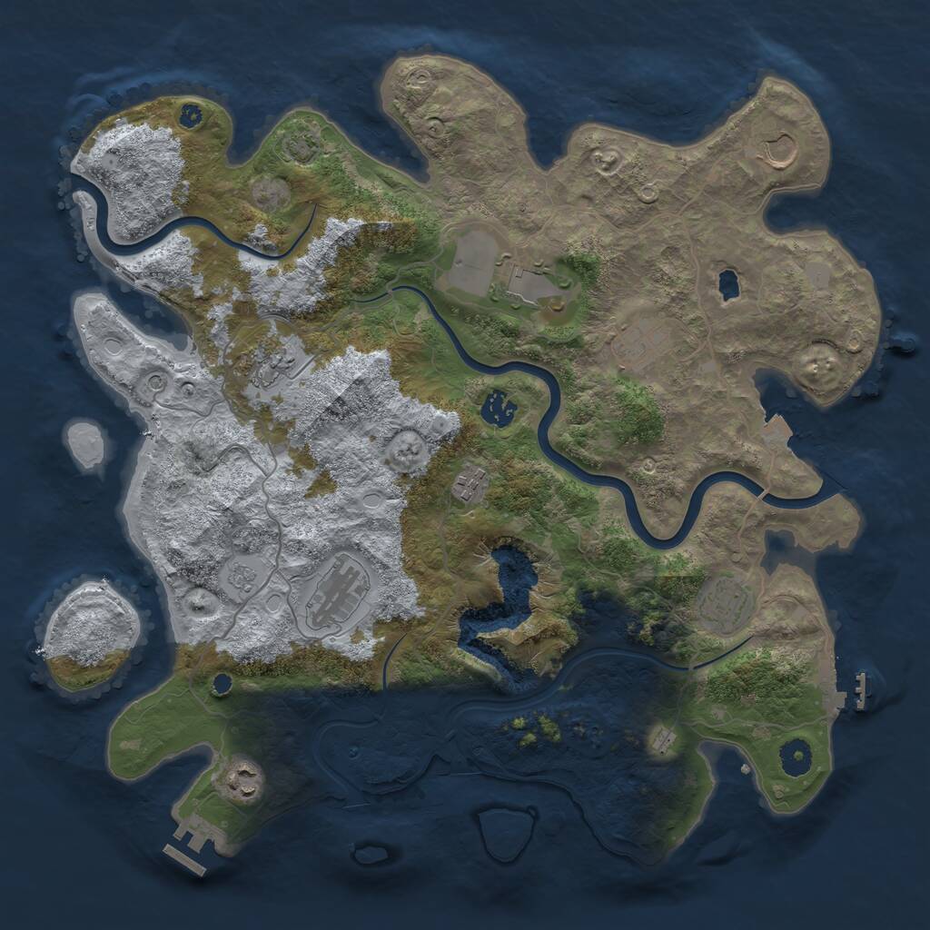 Rust Map: Procedural Map, Size: 4000, Seed: 1262377148, 15 Monuments