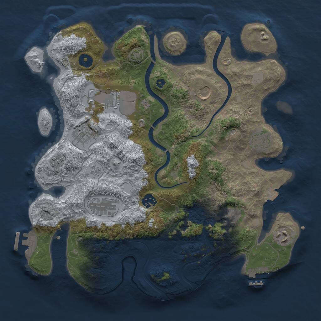 Rust Map: Procedural Map, Size: 3500, Seed: 78954, 15 Monuments