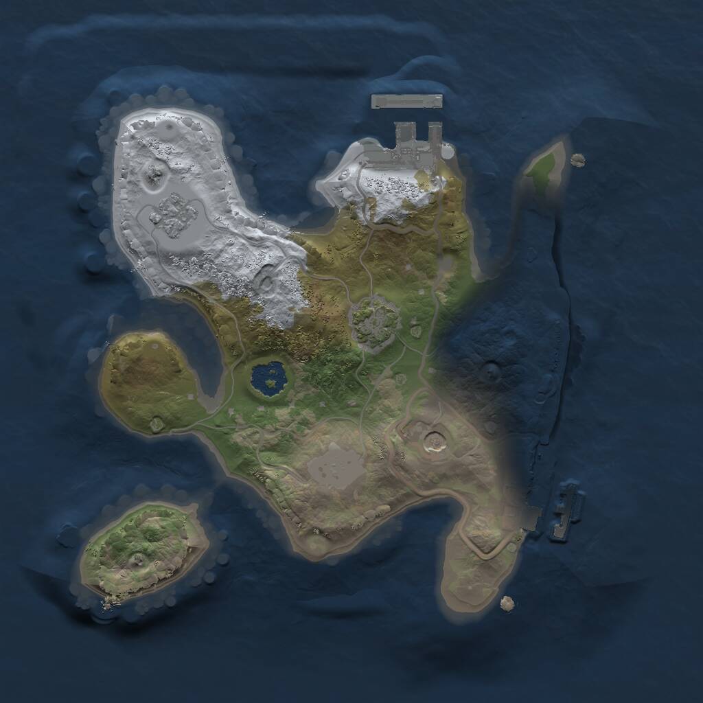 Rust Map: Procedural Map, Size: 2000, Seed: 1338551145, 6 Monuments