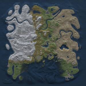 Thumbnail Rust Map: Procedural Map, Size: 4500, Seed: 1677980286, 17 Monuments