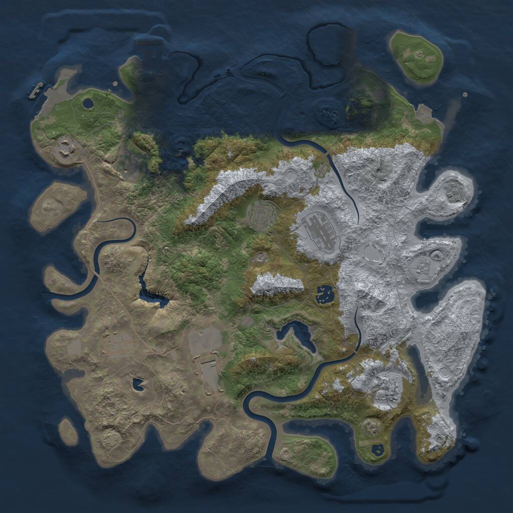 Rust Map: Procedural Map, Size: 4000, Seed: 9354, 15 Monuments