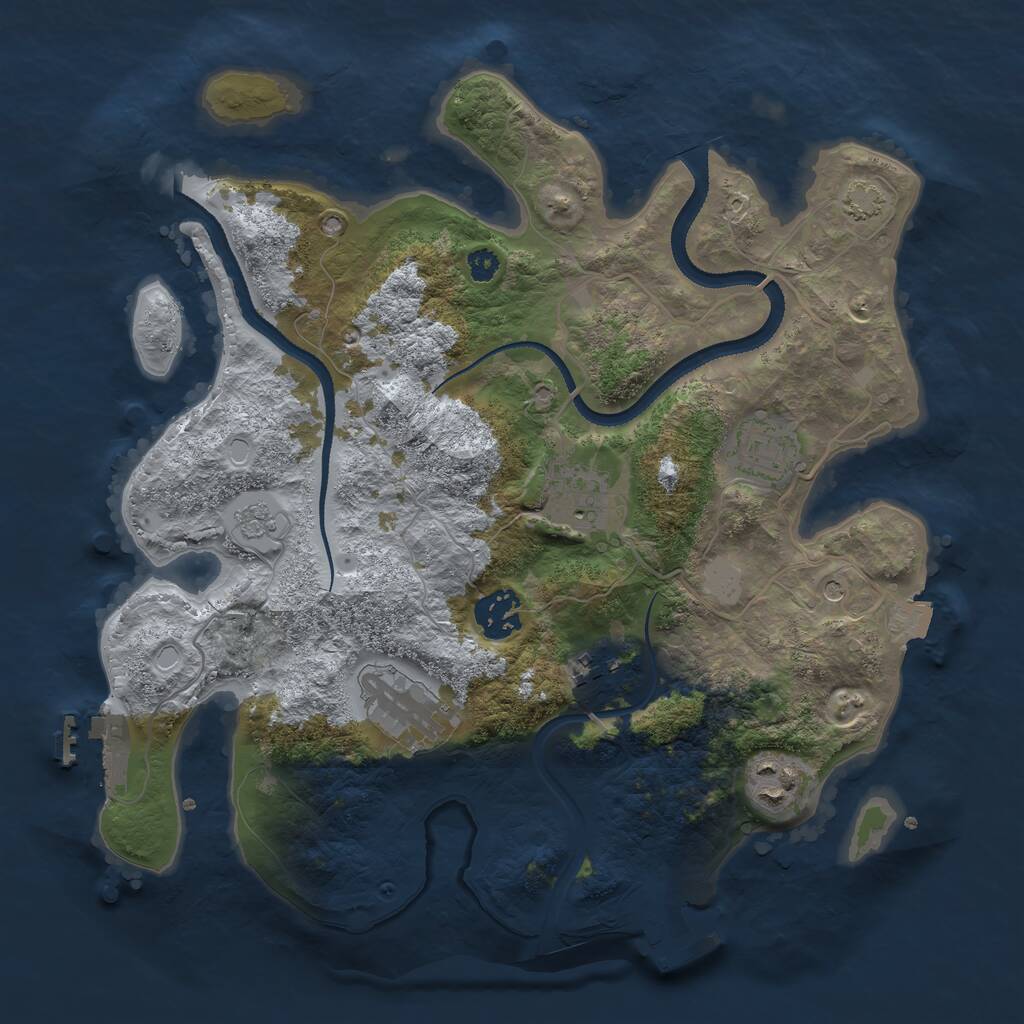 Rust Map: Procedural Map, Size: 3200, Seed: 78954, 12 Monuments