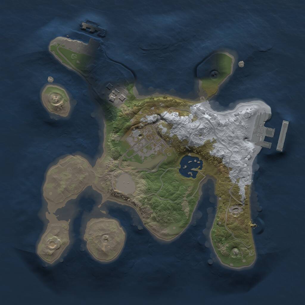 Rust Map: Procedural Map, Size: 2000, Seed: 261564451, 6 Monuments