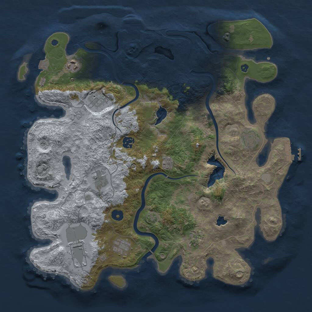 Rust Map: Procedural Map, Size: 4000, Seed: 994998390, 15 Monuments