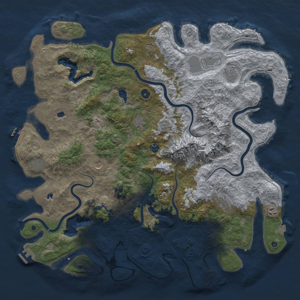 Rust Map: Procedural Map, Size: 5000, Seed: 1871567741, 16 Monuments