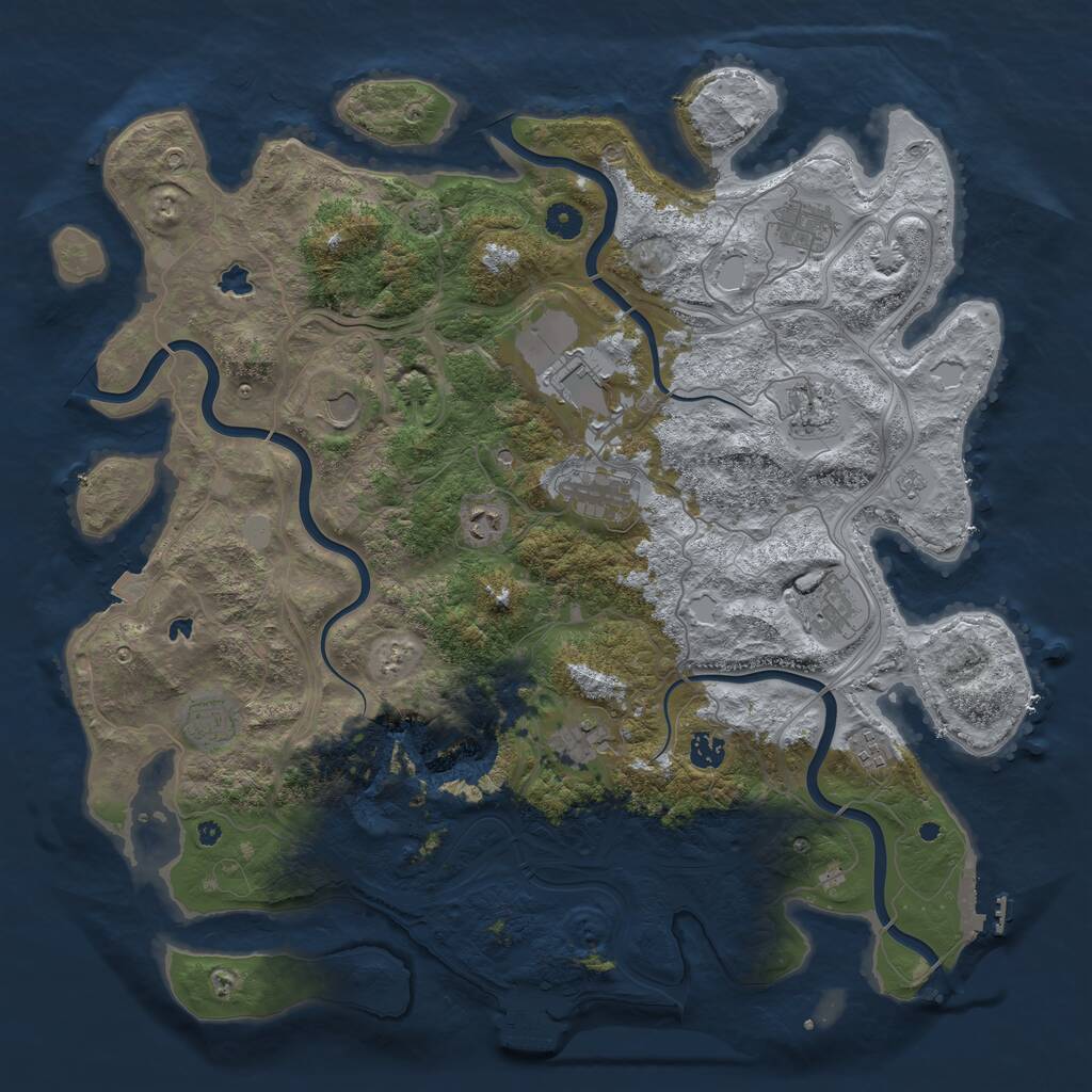 Rust Map: Procedural Map, Size: 4500, Seed: 712984, 17 Monuments