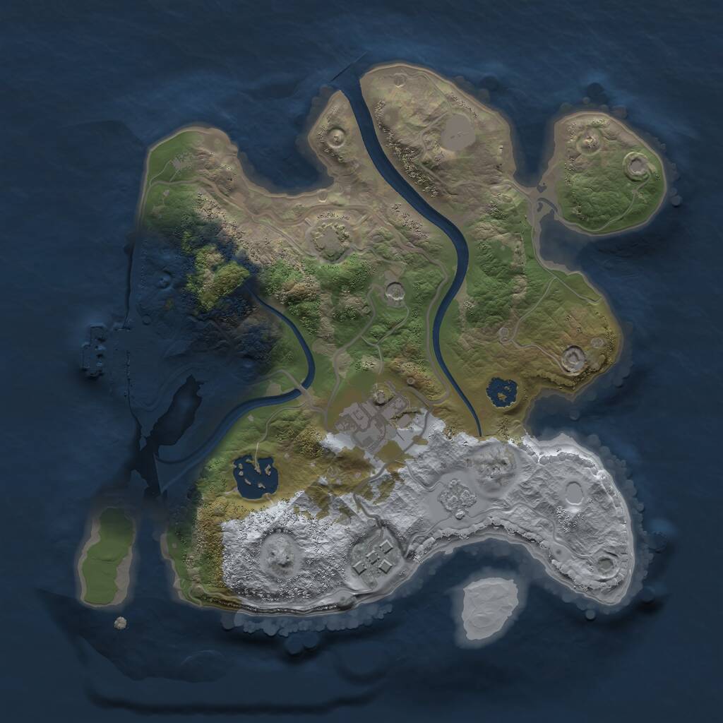 Rust Map: Procedural Map, Size: 2400, Seed: 1423832022, 8 Monuments