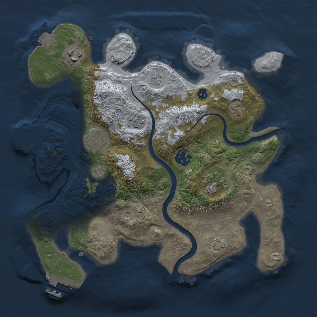 Rust Map: Procedural Map, Size: 3000, Seed: 234905, 11 Monuments