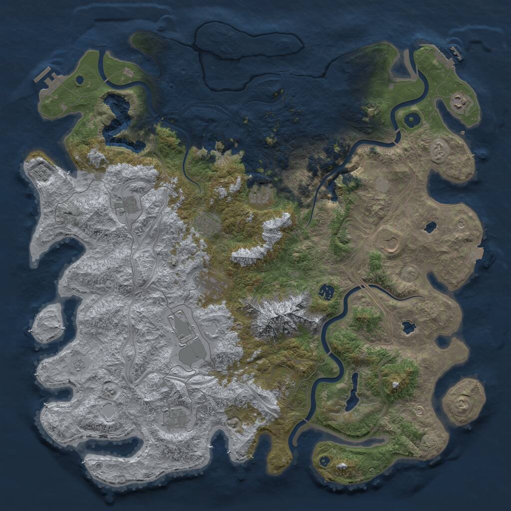 Rust Map: Procedural Map, Size: 5000, Seed: 23232323, 17 Monuments