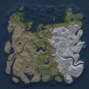 Thumbnail Rust Map: Procedural Map, Size: 4500, Seed: 254085435, 17 Monuments