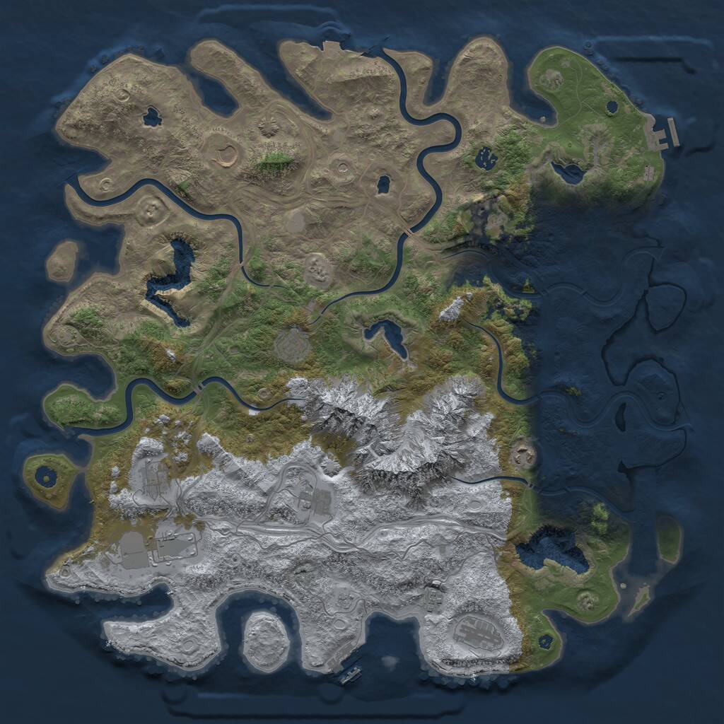 Rust Map: Procedural Map, Size: 5000, Seed: 157044048, 16 Monuments