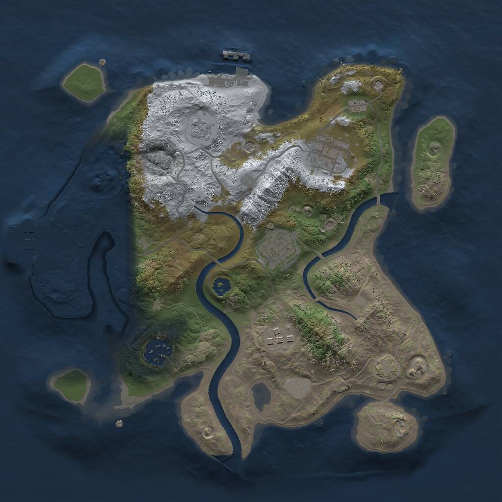 Rust Map: Procedural Map, Size: 2800, Seed: 1284205256, 10 Monuments