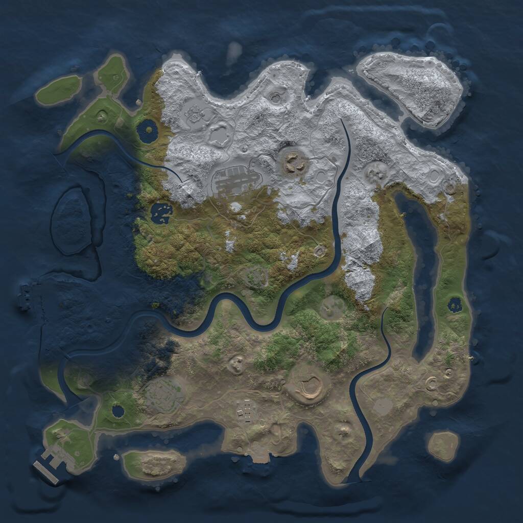 Rust Map: Procedural Map, Size: 3500, Seed: 795677899, 12 Monuments