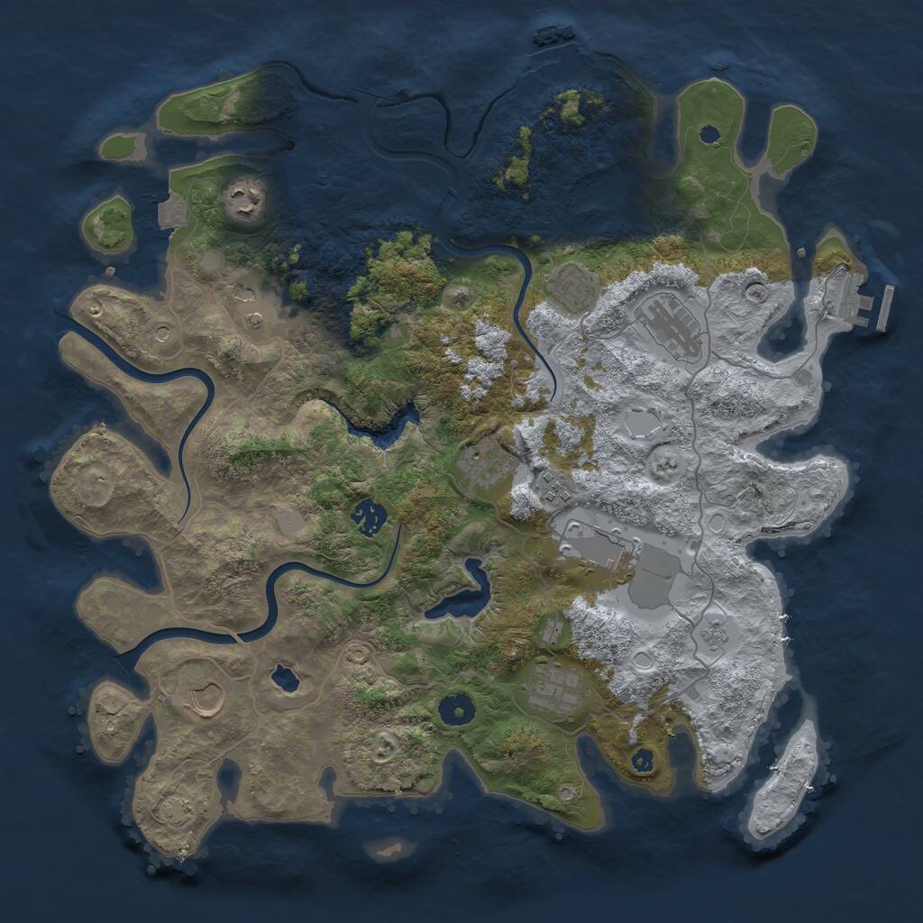 Rust Map: Procedural Map, Size: 4000, Seed: 1668958305, 16 Monuments