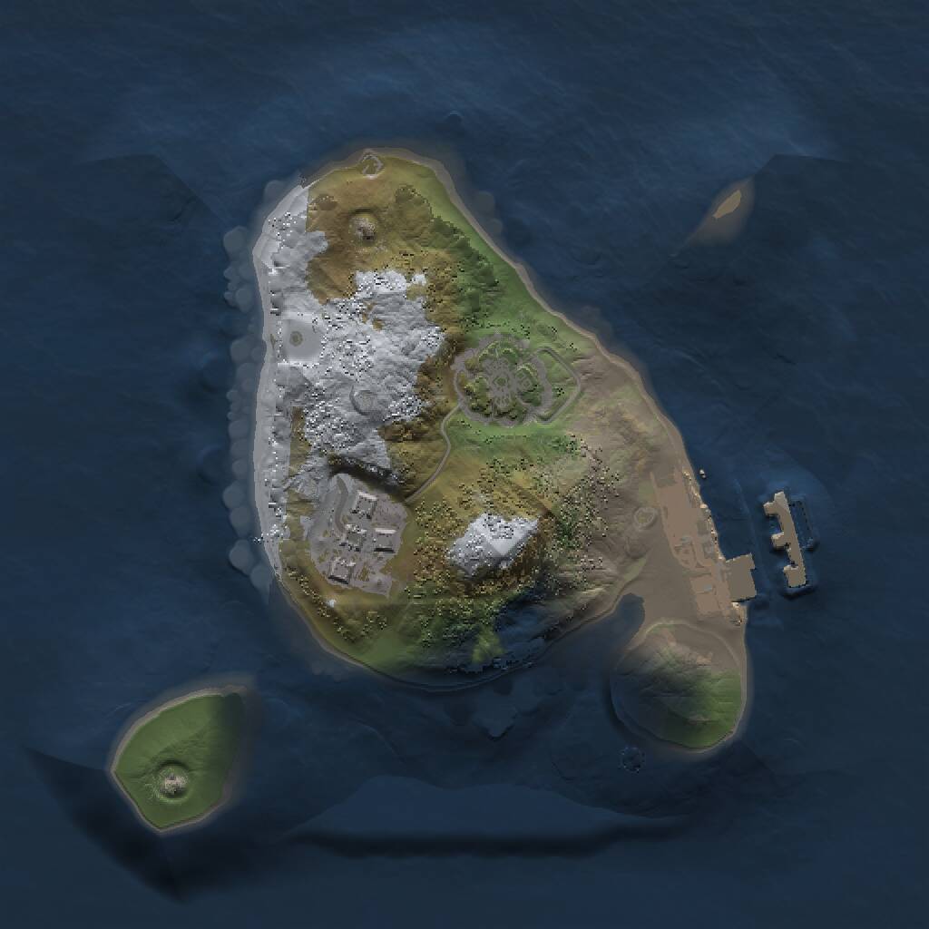 Rust Map: Procedural Map, Size: 1500, Seed: 810894, 4 Monuments