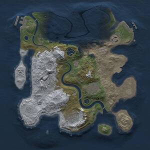 Thumbnail Rust Map: Procedural Map, Size: 3000, Seed: 1851726695, 11 Monuments