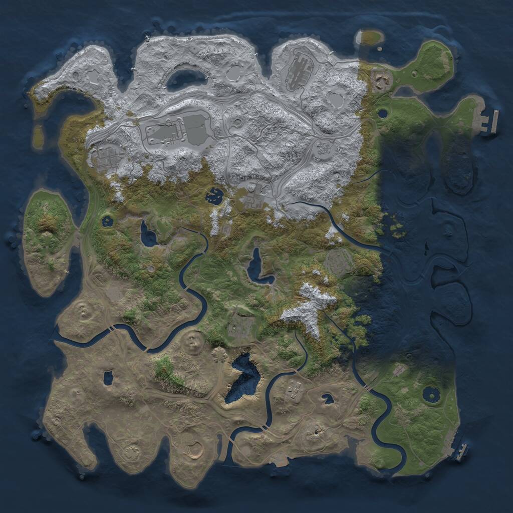 Rust Map: Procedural Map, Size: 4500, Seed: 31638, 16 Monuments