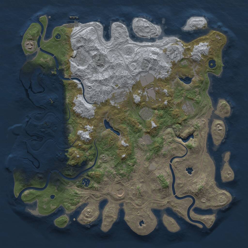 Rust Map: Procedural Map, Size: 4500, Seed: 456425362, 17 Monuments