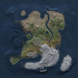 Thumbnail Rust Map: Procedural Map, Size: 2500, Seed: 56129, 8 Monuments
