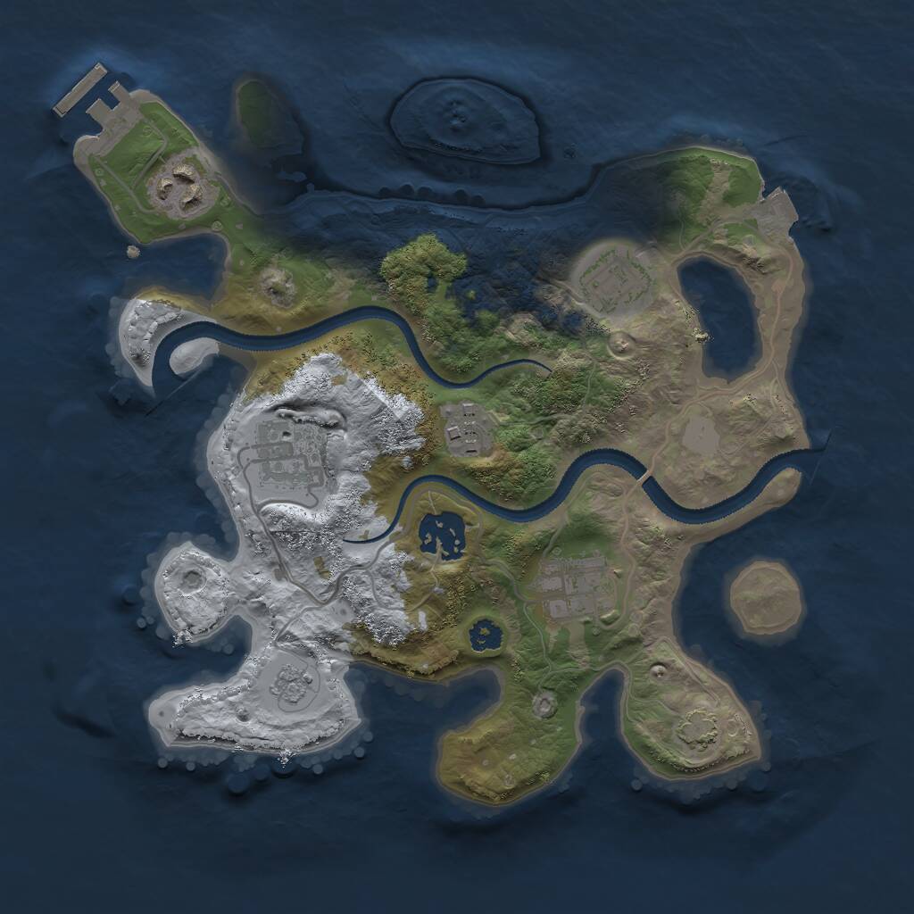 Rust Map: Procedural Map, Size: 2800, Seed: 735321920, 10 Monuments