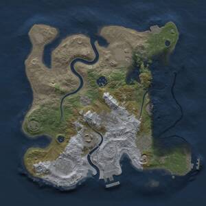 Thumbnail Rust Map: Procedural Map, Size: 3000, Seed: 1987832637, 13 Monuments