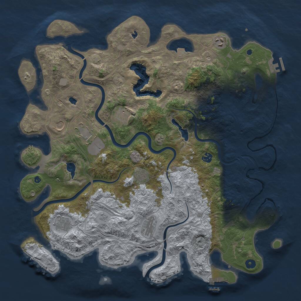 Rust Map: Procedural Map, Size: 4500, Seed: 1265733872, 15 Monuments