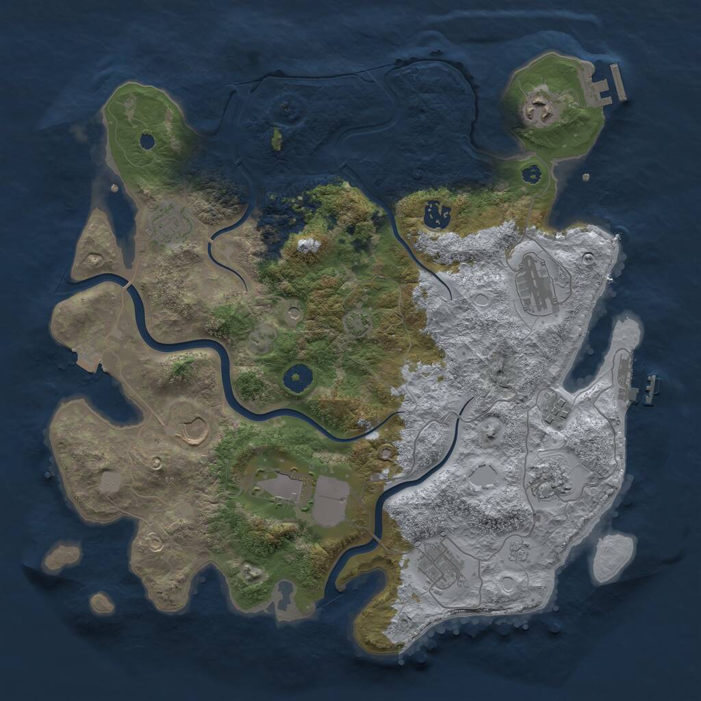 Rust Map: Procedural Map, Size: 3750, Seed: 119220344, 15 Monuments