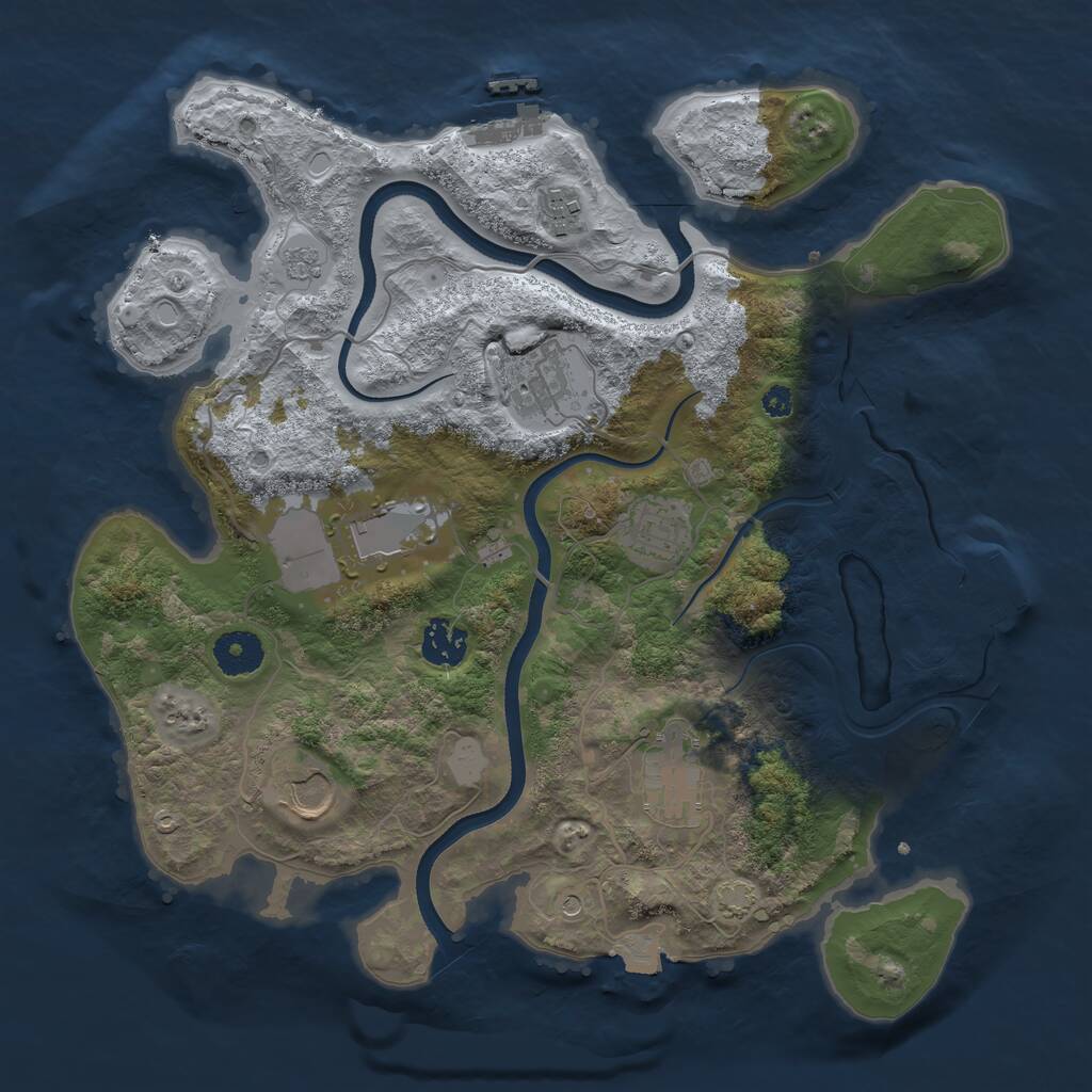 Rust Map: Procedural Map, Size: 3500, Seed: 2273, 13 Monuments