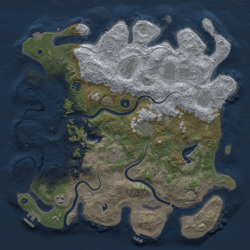 Rust Map: Procedural Map, Size: 4000, Seed: 237089778, 15 Monuments