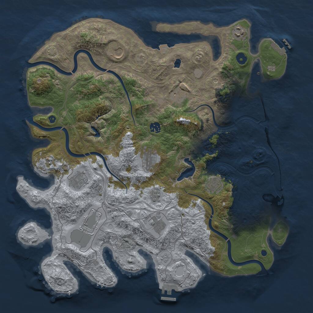 Rust Map: Procedural Map, Size: 4250, Seed: 32172362, 16 Monuments