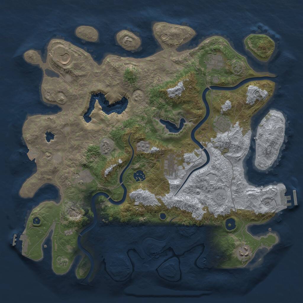 Rust Map: Procedural Map, Size: 4000, Seed: 974123090, 14 Monuments