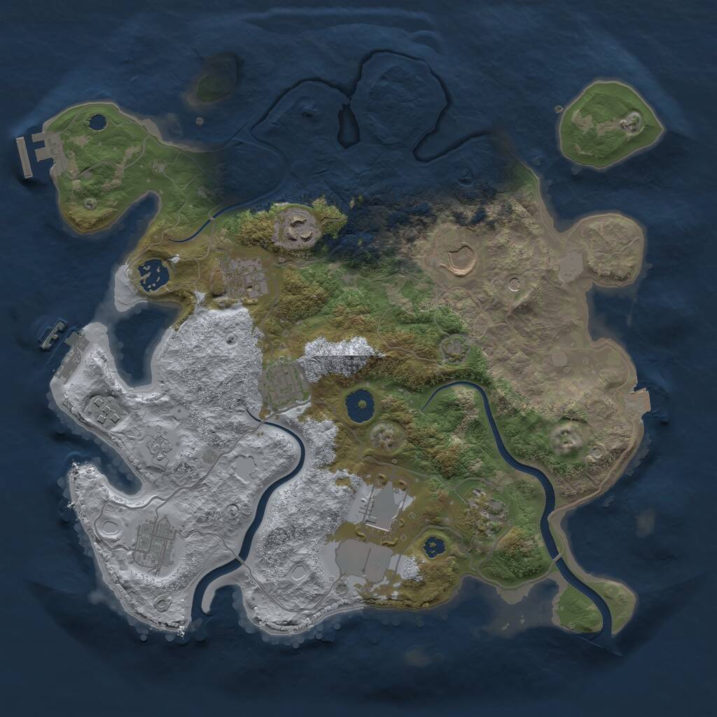 Rust Map: Procedural Map, Size: 3500, Seed: 182494815, 15 Monuments