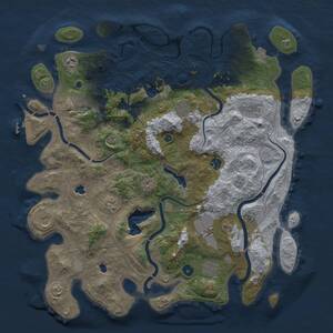 Thumbnail Rust Map: Procedural Map, Size: 4500, Seed: 840825053, 15 Monuments