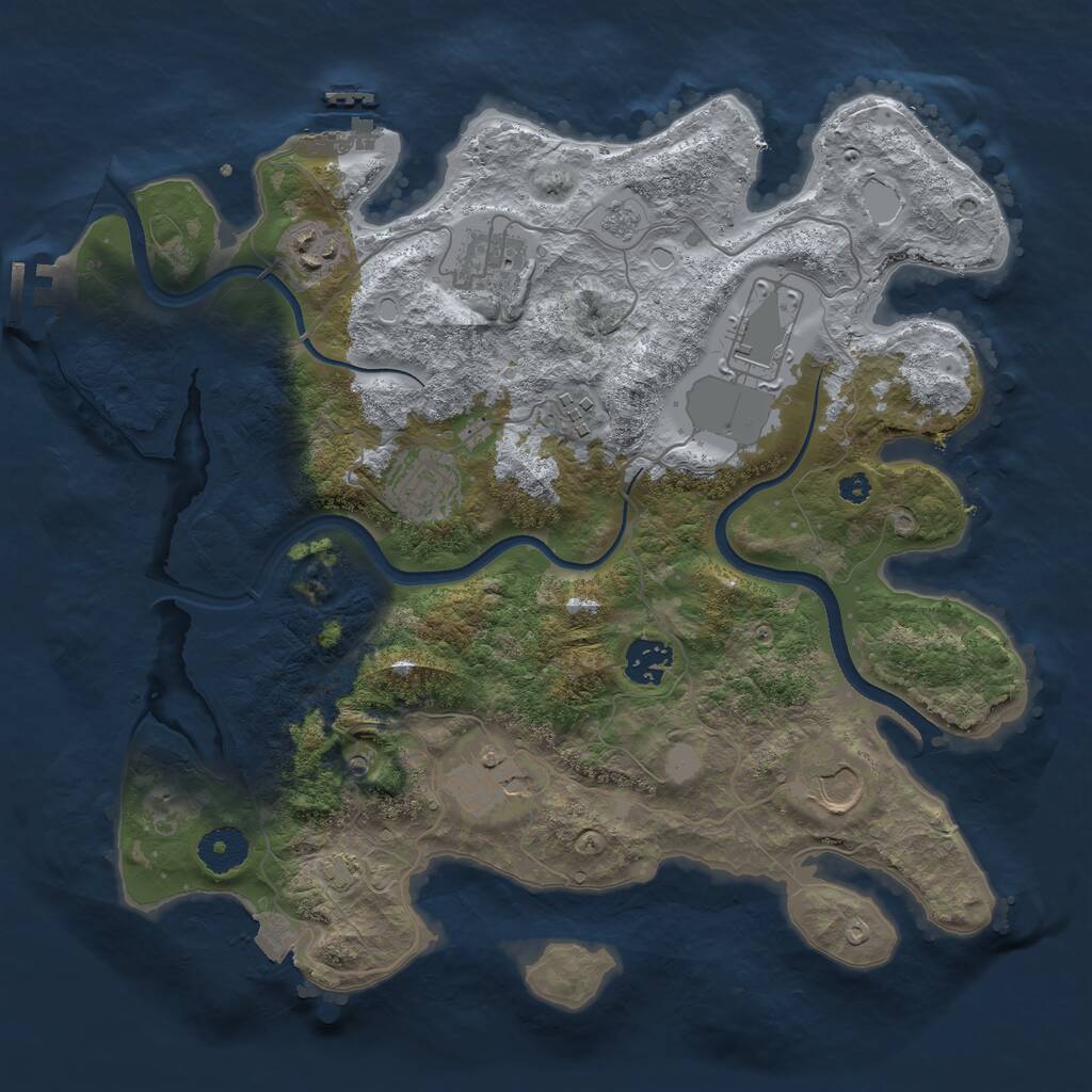 Rust Map: Procedural Map, Size: 3500, Seed: 13370, 14 Monuments