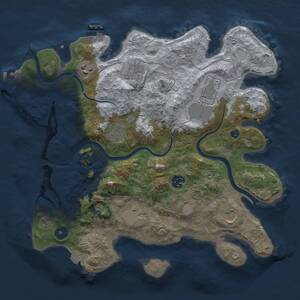 Thumbnail Rust Map: Procedural Map, Size: 3500, Seed: 13370, 14 Monuments