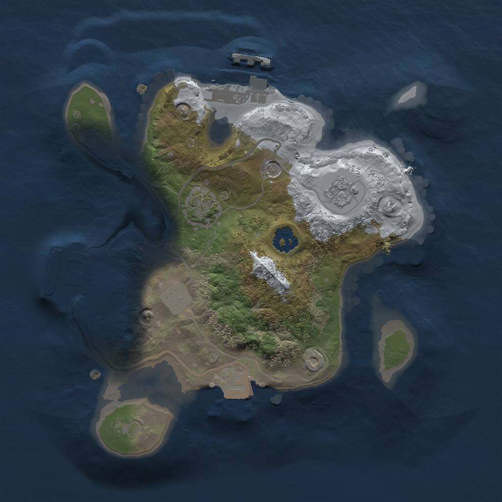 Rust Map: Procedural Map, Size: 2000, Seed: 1358778699, 6 Monuments