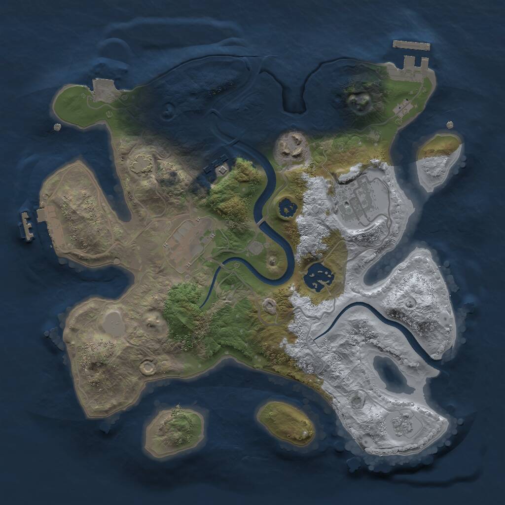 Rust Map: Procedural Map, Size: 2750, Seed: 615108793, 10 Monuments