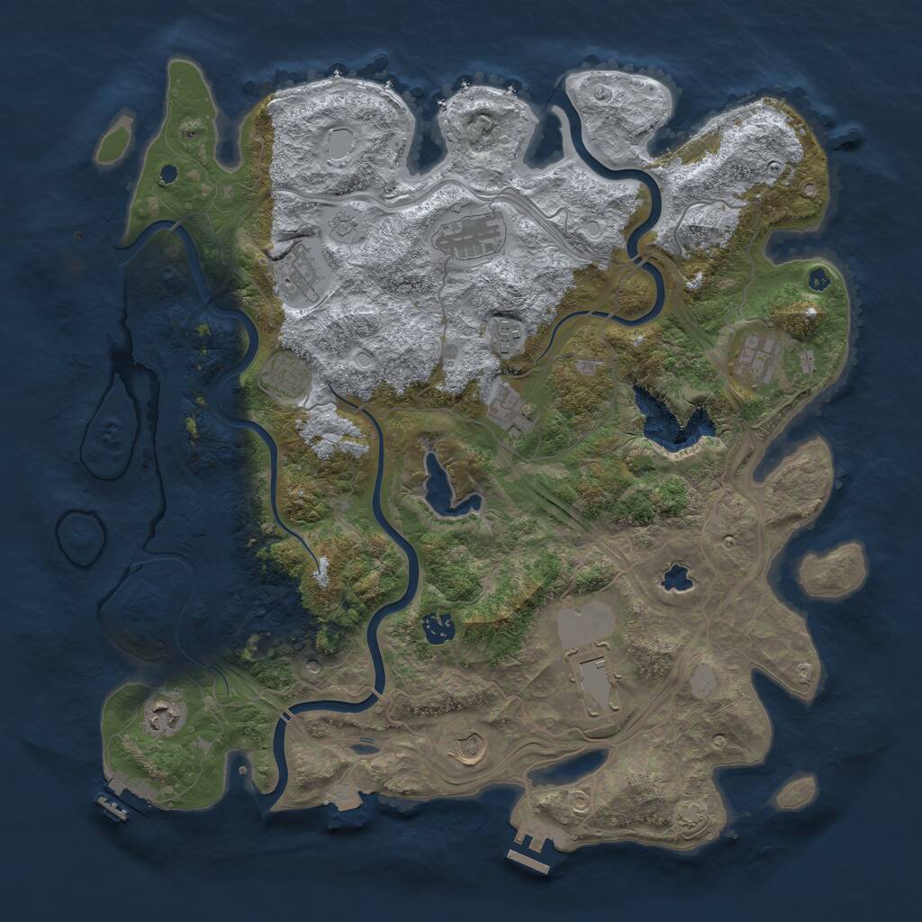 Rust Map: Procedural Map, Size: 4250, Seed: 1703594525, 16 Monuments