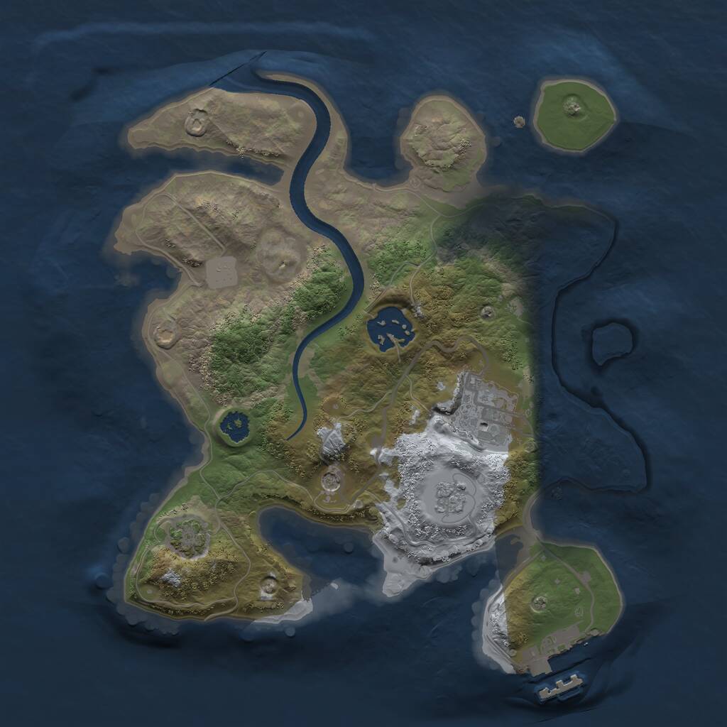 Rust Map: Procedural Map, Size: 2500, Seed: 82497794, 7 Monuments