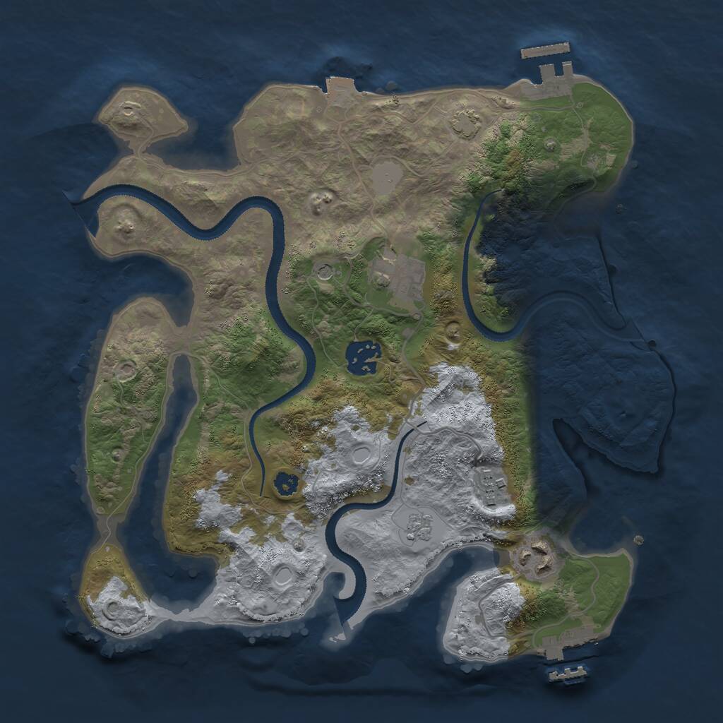 Rust Map: Procedural Map, Size: 3000, Seed: 94539, 10 Monuments