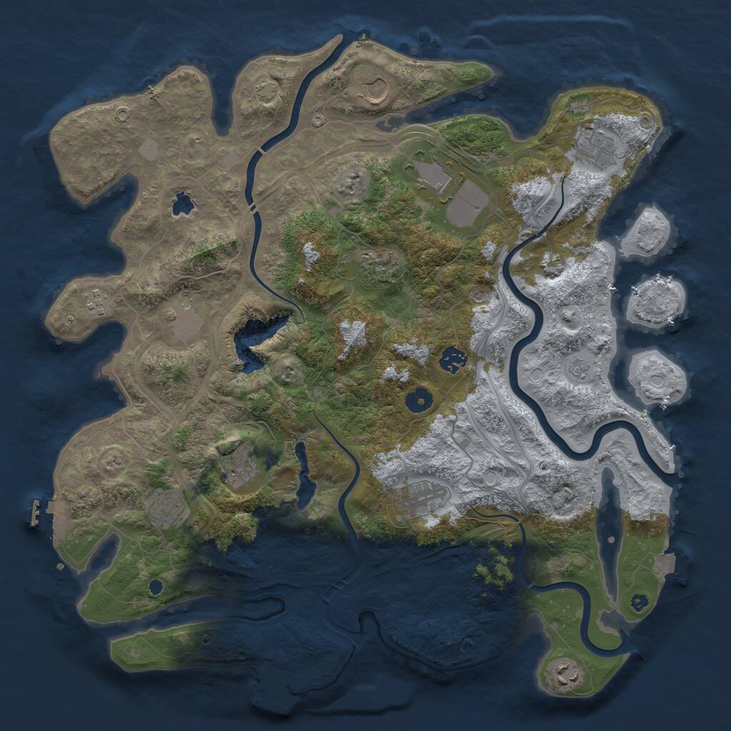 Rust Map: Procedural Map, Size: 4250, Seed: 80435, 17 Monuments