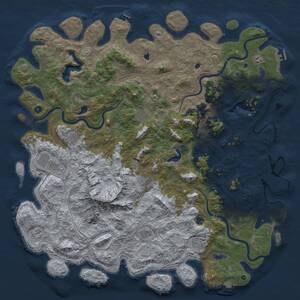 Thumbnail Rust Map: Procedural Map, Size: 6000, Seed: 2000244295, 17 Monuments