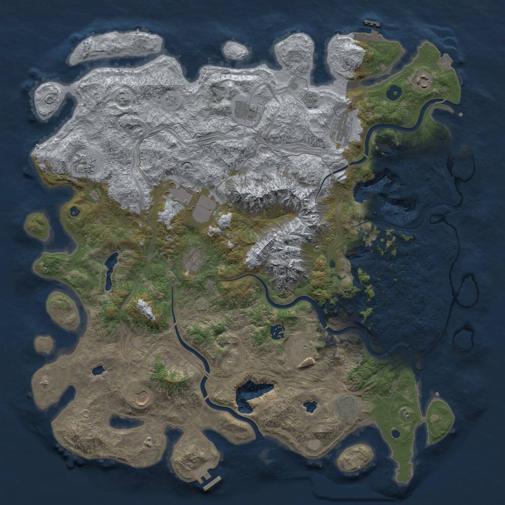 Rust Map: Procedural Map, Size: 5000, Seed: 926197886, 17 Monuments