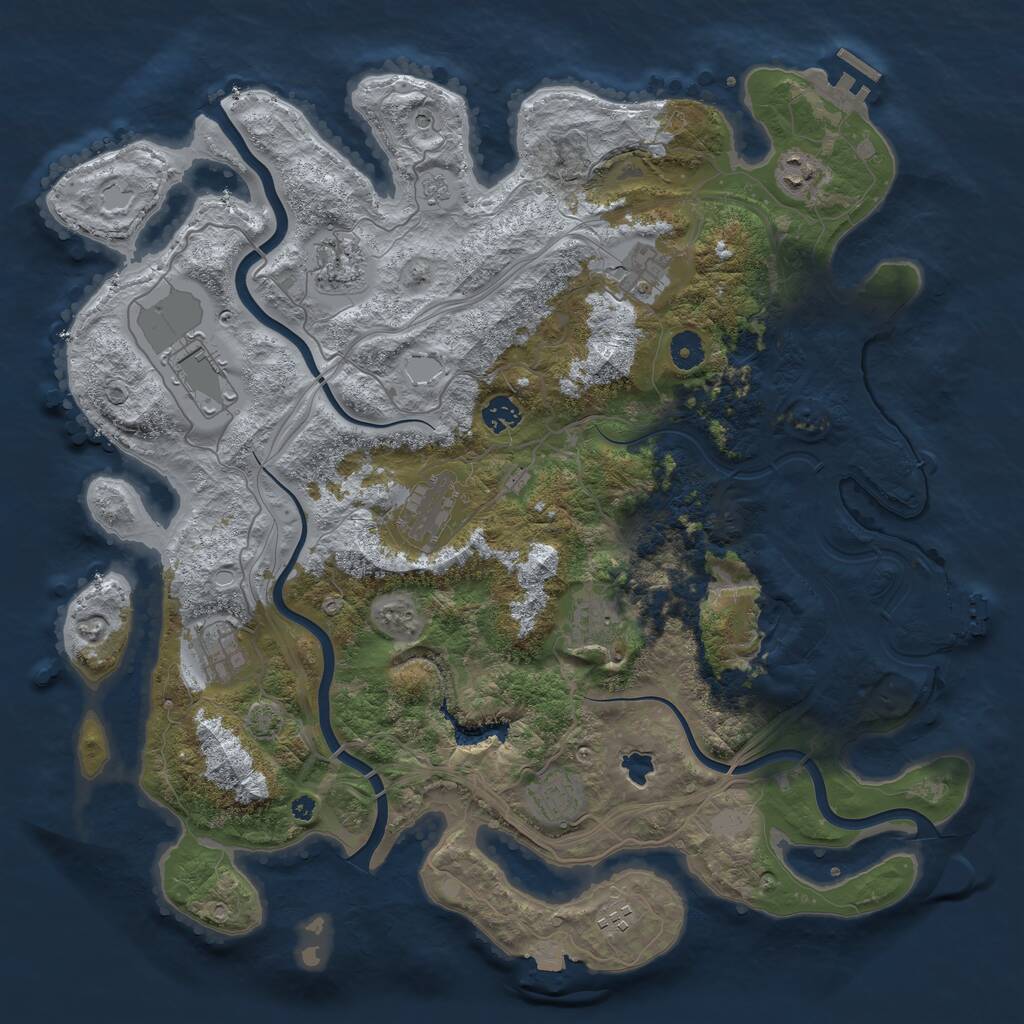 Rust Map: Procedural Map, Size: 4250, Seed: 481150842, 16 Monuments