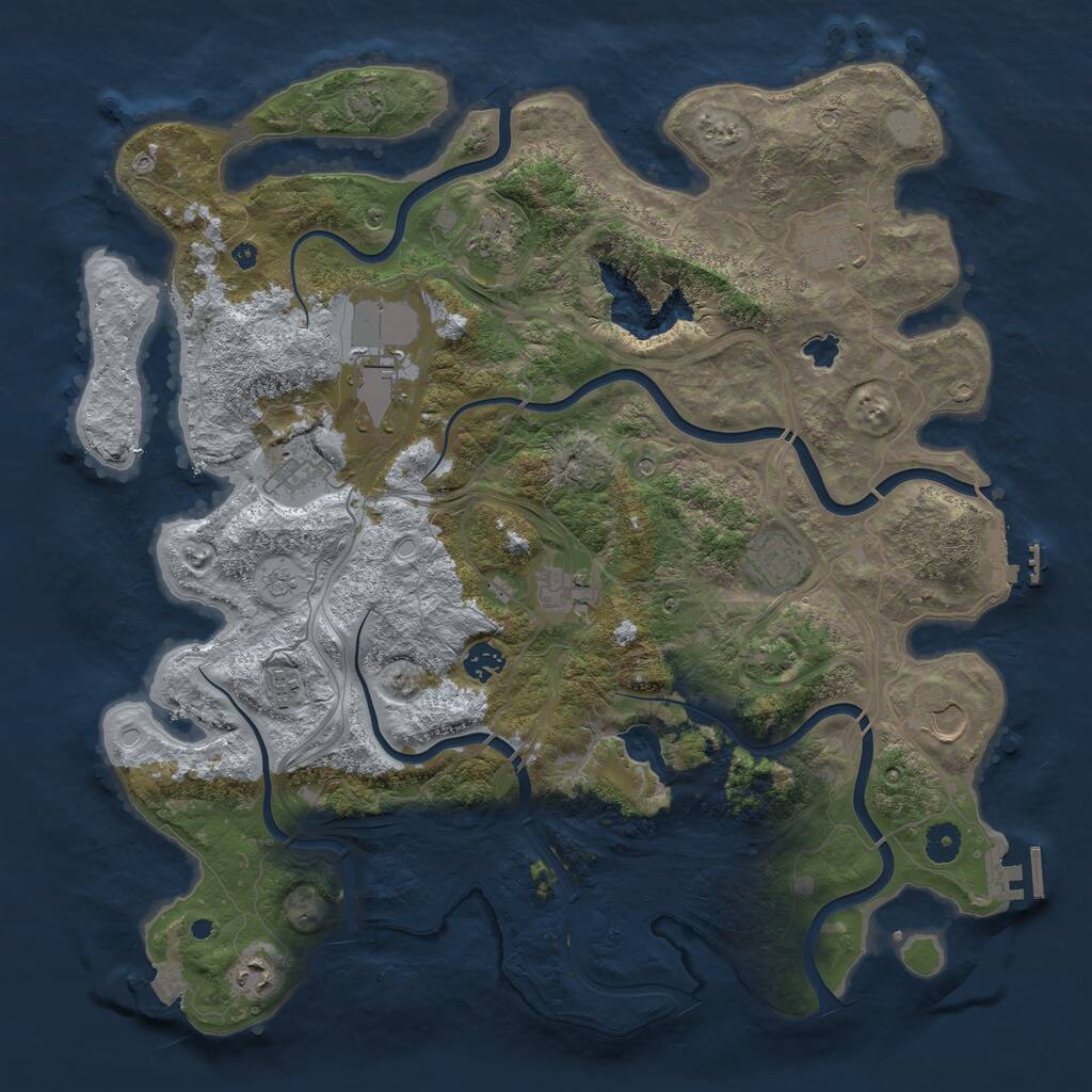 Rust Map: Procedural Map, Size: 4250, Seed: 1002942648, 16 Monuments