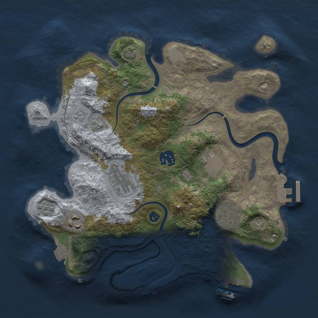 Rust Map: Procedural Map, Size: 3000, Seed: 67423242, 12 Monuments