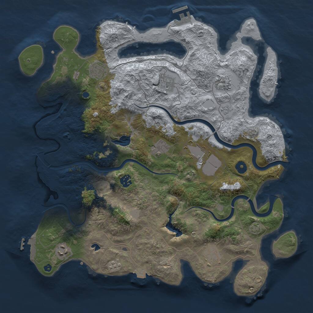 Rust Map: Procedural Map, Size: 4000, Seed: 1840245096, 15 Monuments
